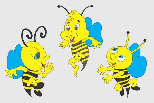 可爱矢量蜜蜂 — 图库矢量图片