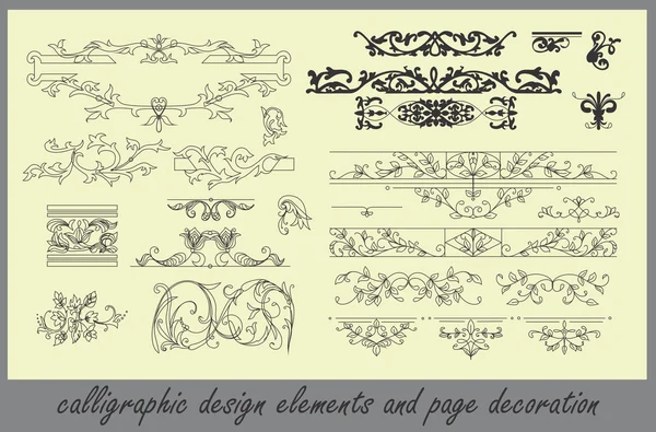 vektör seti: kaligrafik tasarım elemanları ve sayfa dekorasyonu