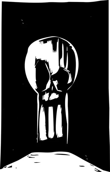 Crâne de trou de serrure — Image vectorielle