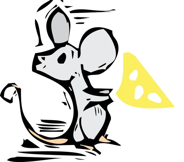 Rato com queijo —  Vetores de Stock