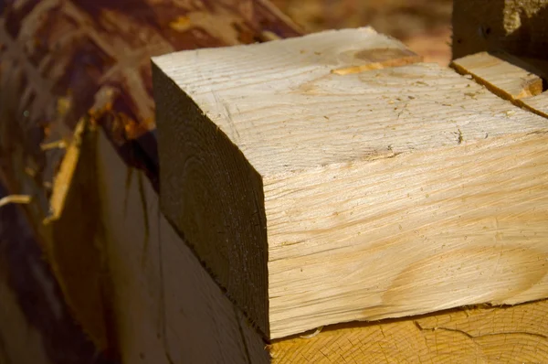 Κατασκευή ξύλινου σπιτιού — Φωτογραφία Αρχείου