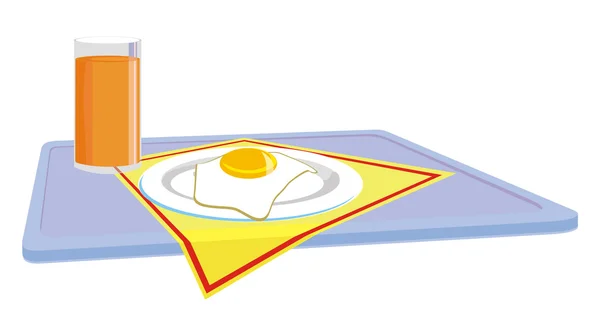 Zdravá snídaně - čerstvý džus a míchaná vejce — Stockový vektor