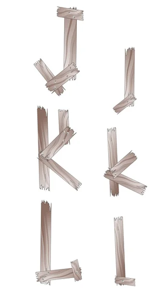 Dřevěný ručně abc izolovaných na bílém — Stockový vektor