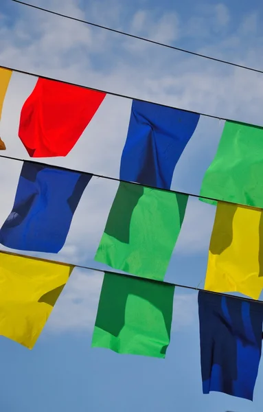 Garland of colorful flags — Stock Photo, Image