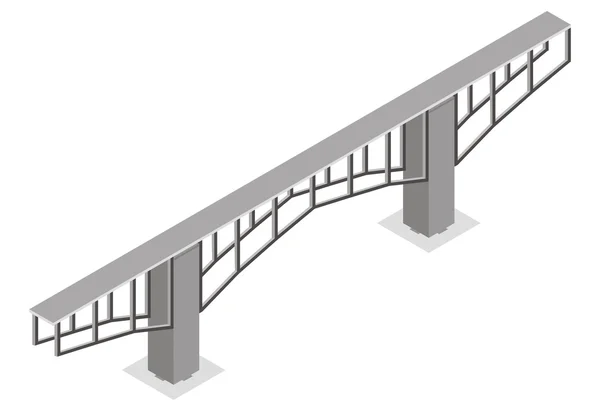 Beyaz bir arka plan üzerinde izole köprünün izometrik görünümü — Stok Vektör
