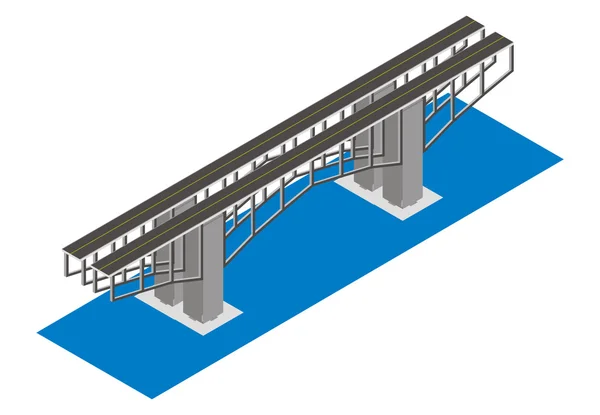 Vue imprenable du pont, isolé sur fond blanc — Image vectorielle