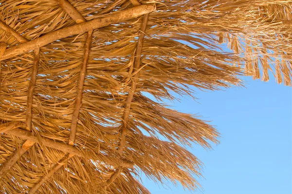 Parasol made ​​of palm leaves — Stock Photo, Image