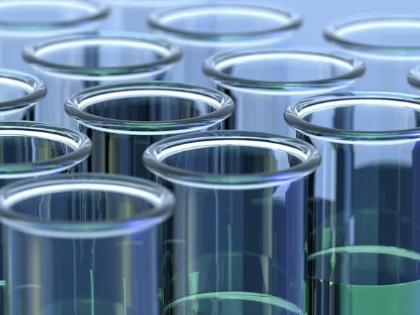 Reagenzgläser mit grüner Flüssigkeit - Test tubes with green liquid — Stockfoto