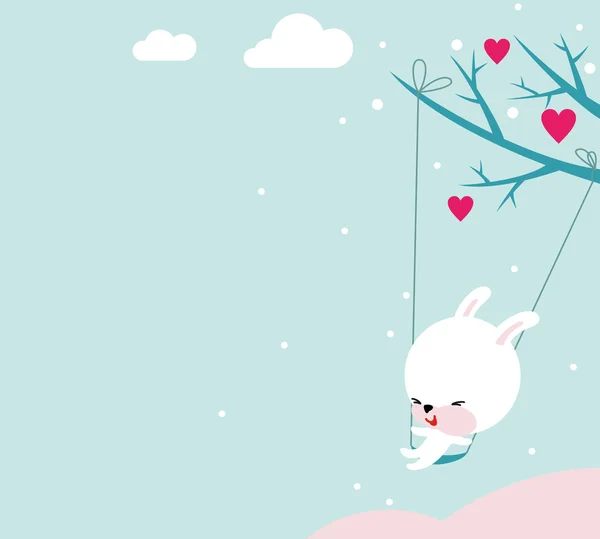 Cute Bunny Valentine — Stock Vector