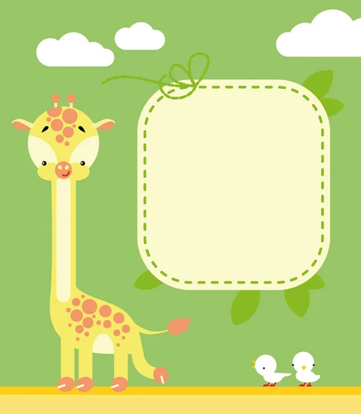 Rám s žirafa — Stockový vektor
