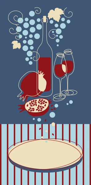 赤ワインのバナー — ストックベクタ