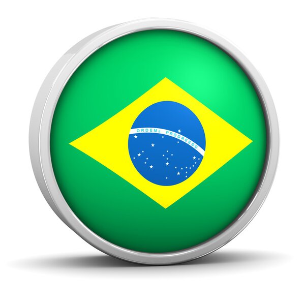 Brazilian flag with circular frame. Part of a series.