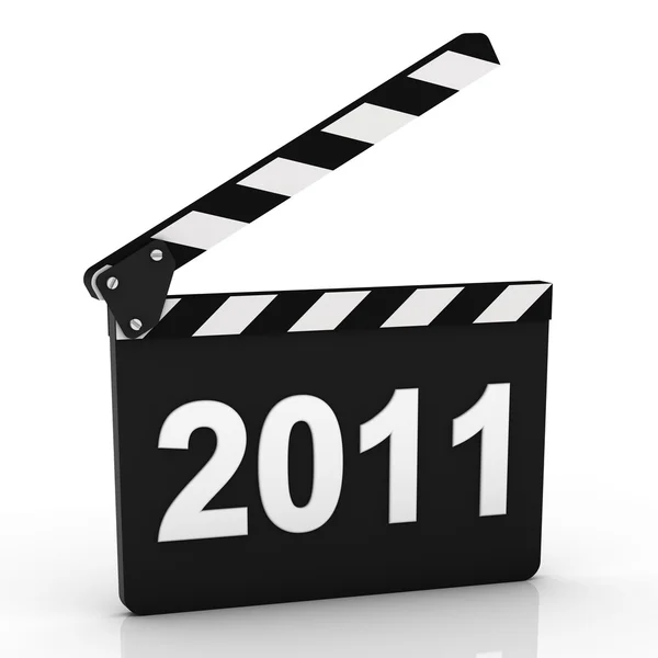 Clapboard aperto in prospettiva con 2011 anno — Foto Stock