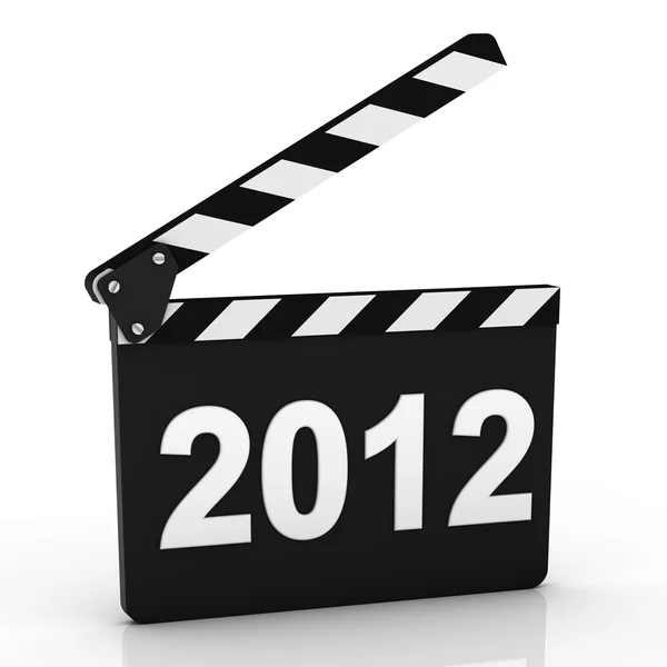 Clapboard ouvert en perspective avec 2012 année — Photo
