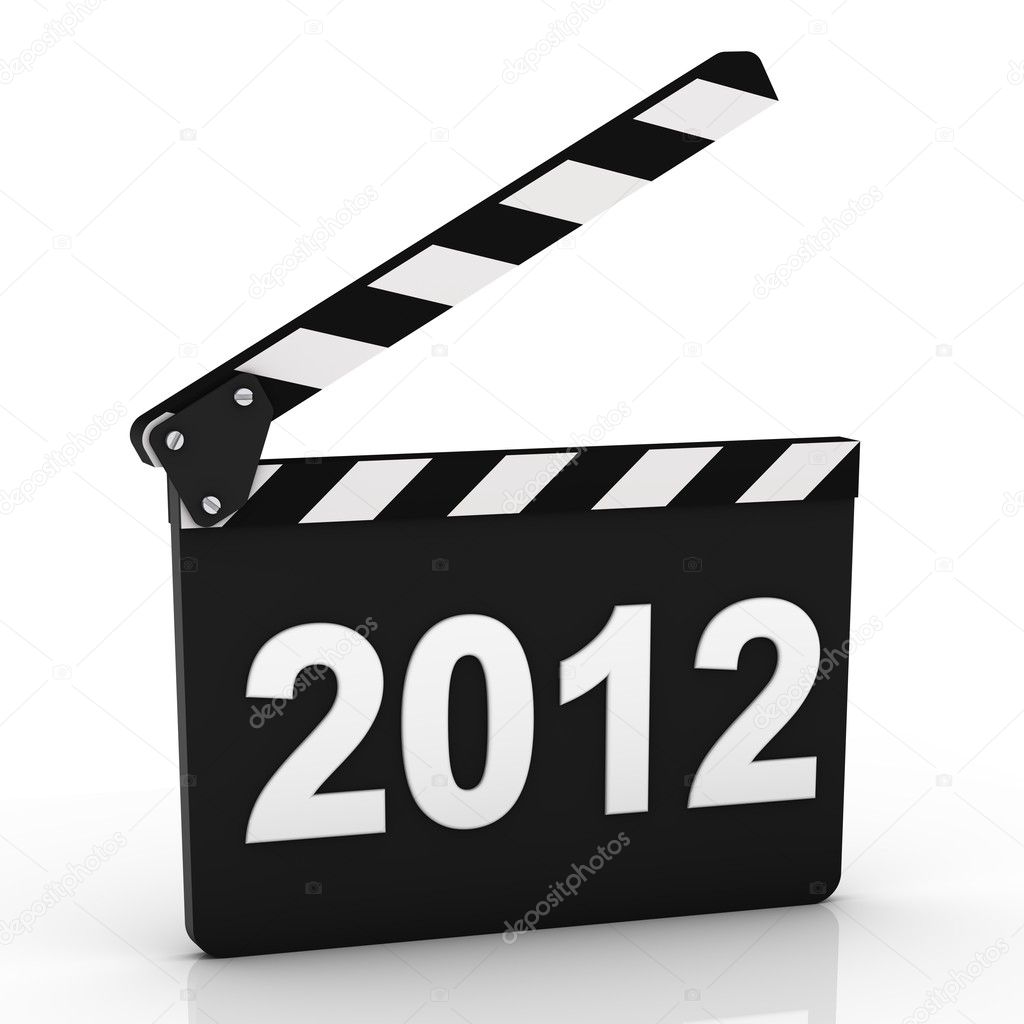 Opened Clapboard in Perspective with 2012 year