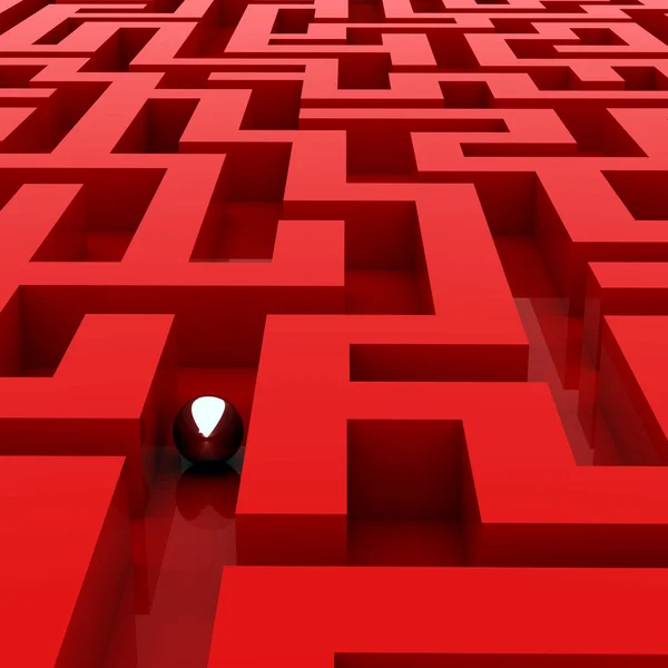 Röd maze — Stockfoto