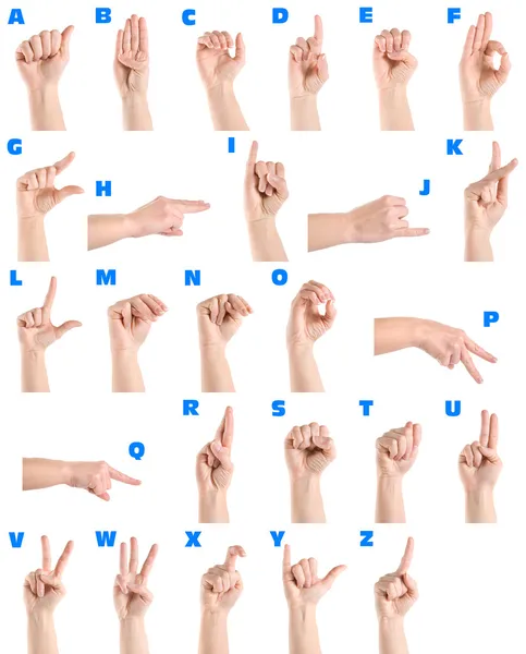 手手势语字母表 — 图库照片