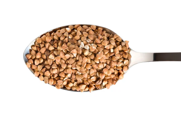 Buckwheat in a spoon isolated — Stock Photo, Image