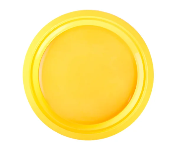 黄色の使い捨て皿žlutá jednorázové deska — ストック写真