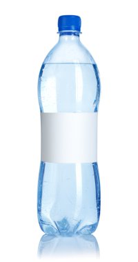 Soda water bottle with blank label clipart