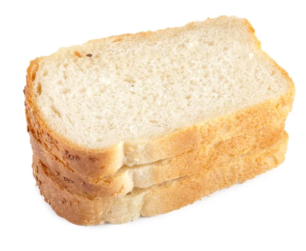 Kawałek chleba białego na białym tle — Zdjęcie stockowe