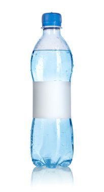 Water bottle with blank label clipart