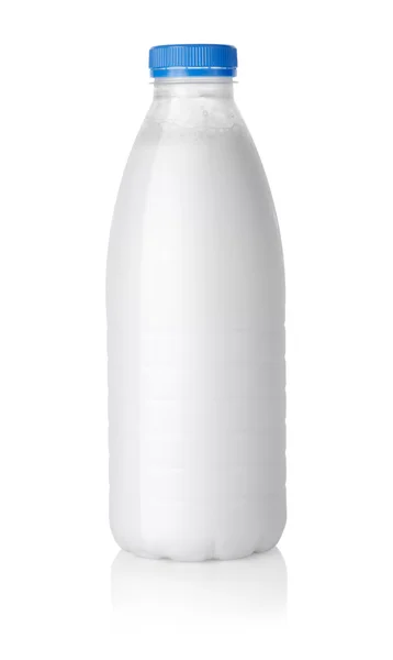 Plastic bottle of milk Path — Stock Photo, Image