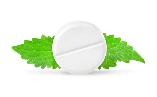 Aspirin with mint — Stock Photo, Image