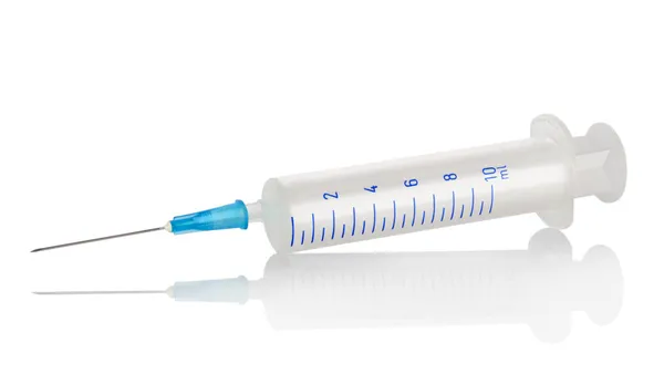 Plastic syringe isolated — Stock Photo, Image