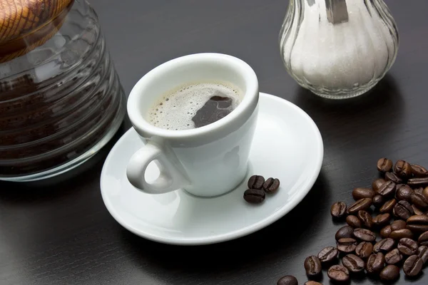 Egy csésze fekete kávét. — Stock Fotó