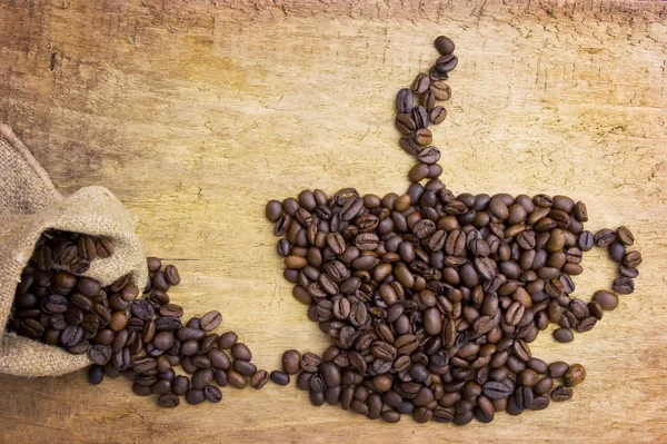 Obraz filiżankę kawy z fasoli — Zdjęcie stockowe