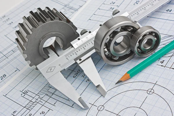 Detalhes de ferramentas e mecanismos — Fotografia de Stock