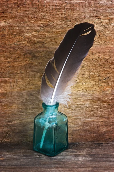 Чернильница с ручкой — стоковое фото