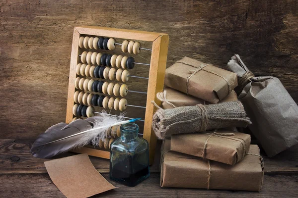 Bodegón en un almacén con ábaco — Foto de Stock