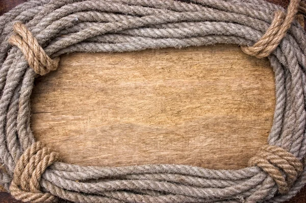 Рамка из старой веревки — стоковое фото