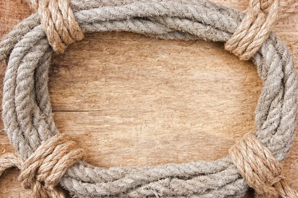 Quadro feito de corda velha — Fotografia de Stock
