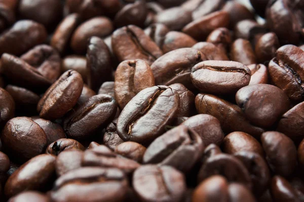 Textura pražených kávových zrn — Stock fotografie