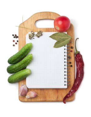 Notebook with recipes clipart