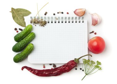 Notebook with recipes clipart