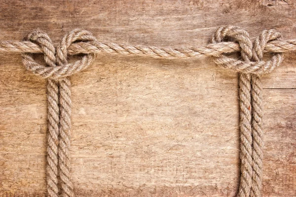 Marco hecho de cuerda vieja —  Fotos de Stock