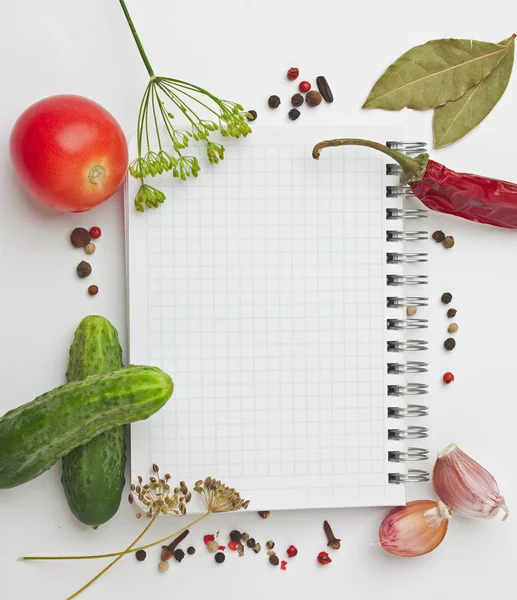 Notebook with recipes — Stock Photo, Image