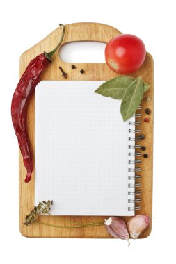 Notebook with recipes clipart