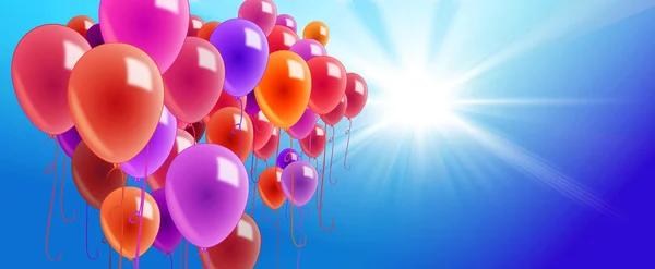 Ballons colorés dans l'air — Photo