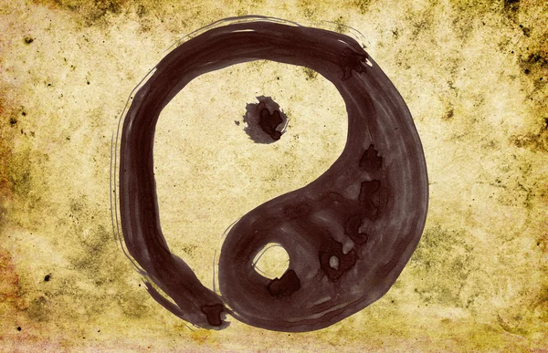 Ručně malovaná Jin a jang symbol — Stock fotografie