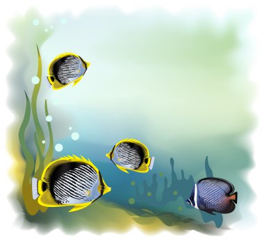 Background - Underwater World. Vector illustration. clipart