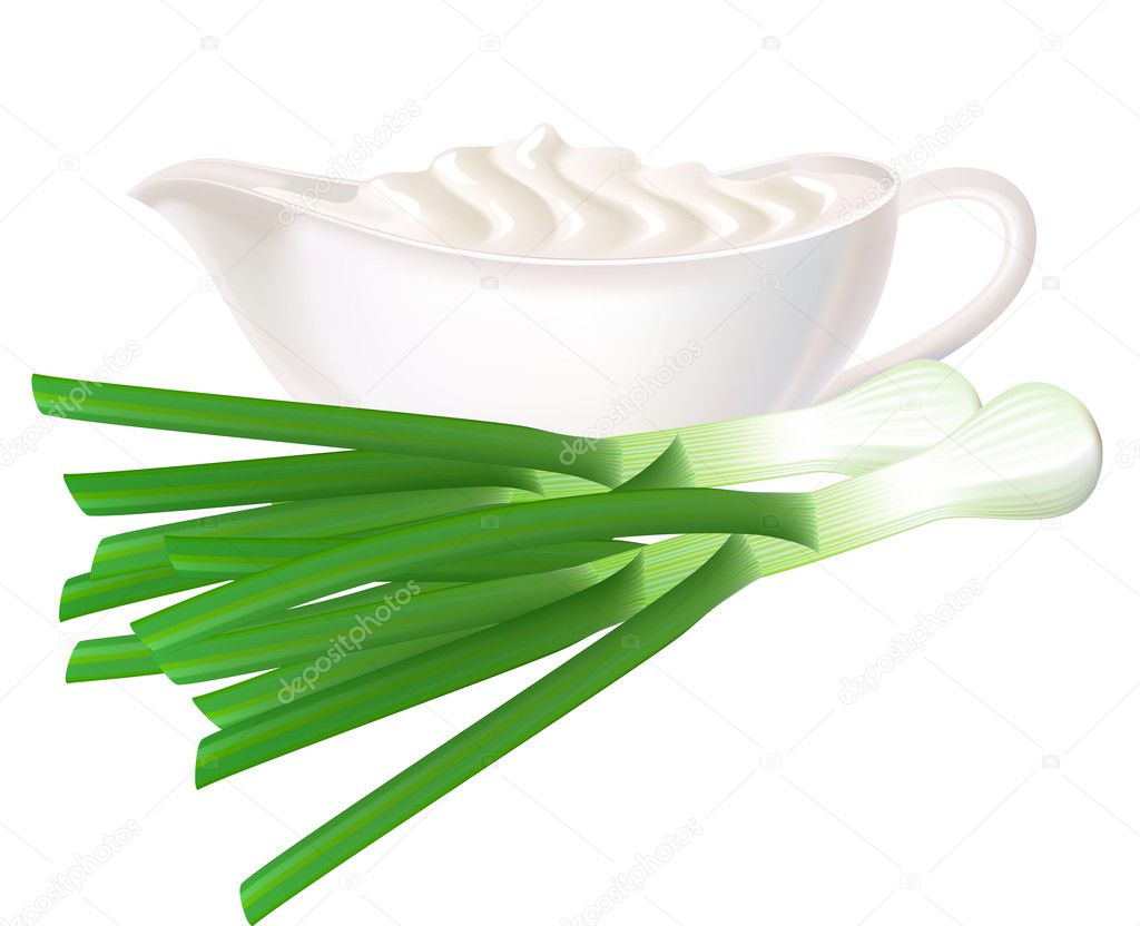 Sour cream and green onions.