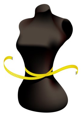 Mannequin and measuring tape. clipart