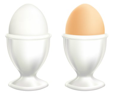 Beyaz ve kahverengi yumurta bir tabak.