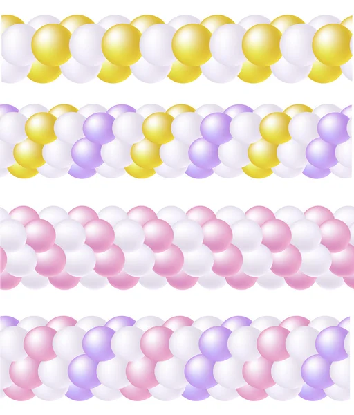 Krans av ballonger. sömlös gränsen för dekoration. — Stock vektor
