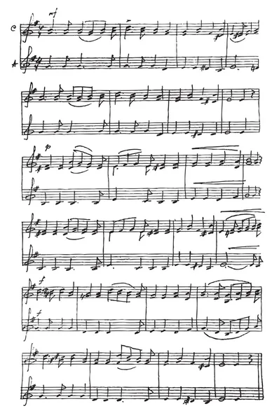Notas musicales hechas a mano . — Archivo Imágenes Vectoriales